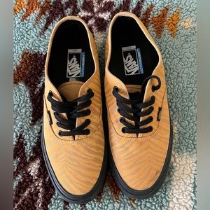 Men’s Tan and Gold Reflective Tiger Stripe Vans